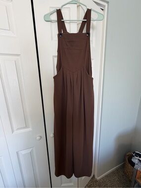 HALARA maternity Brown Wide-Leg Overall Jumpsuit